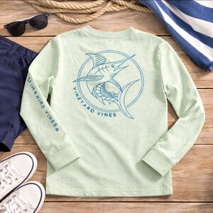 Vineyard Vines Boys Marlin Graphic Logo Sleeve Pocket Tee M (12–14)